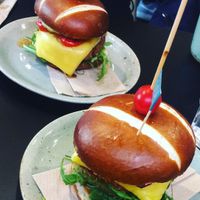 ‘Moving Mountains’ burger and the seitan ‘Chikken’ burger at Unity Diner in East London
