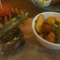 Cheeze sandwich with fries (veganuary menu) at Unity Diner in East London