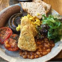 Full vegan English breakfast  at Unity Diner in East London