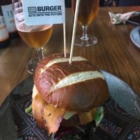 Mountain burger with bakon at Unity Diner in East London