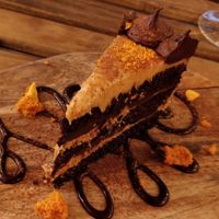 Salted caramel cake at Unity Diner in East London