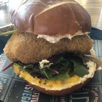 Chicken burger at Unity Diner in East London