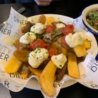 The poutine vegan version of a canadian confort food, really really good at Unity Diner in East London