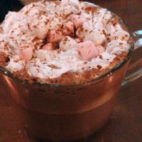 Hot chocolate  at Unity Diner in East London