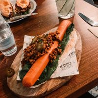 Main course - chilli dog at Unity Diner in East London