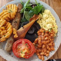 Full English breakfast at Unity Diner in East London