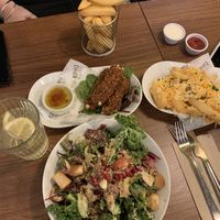 Caesar, chips with cheese, mozzarella sticks at Unity Diner in East London