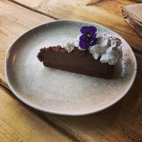 chocolate orange brownie at Unity Diner in East London