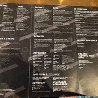 Menu  at Unity Diner in East London