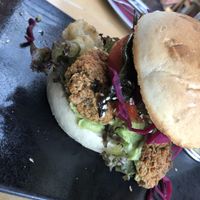 Falafel Burger  at Steiner's Cafe Restaurant Weinbar in Pinsdorf