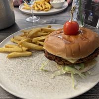 Veggie burger (homemade and vegan by default)  at The Davron Hotel in Fraserburgh