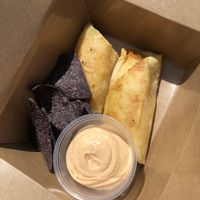 Sofritas taquitos with chipotle sour cream  at Karma 2 Go in Red Bank
