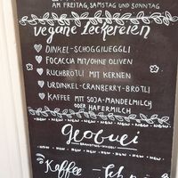 Vegan menu items at Bäckerei KULT in Basel