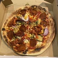 Create your own pizza (I added way too many toppings!)  at Pizza Punks in Newcastle Upon Tyne