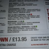 Menu part 3. at Pizza Punks in Newcastle Upon Tyne