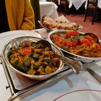 Okra in tomatoe sauce and vegetable curry at The Rajah in Inverness