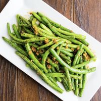 Garlic green beans. Delish at Celadon in Los Angeles