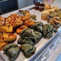 Matcha, pumpkin and coconut scones at Alfreebe - 알프리베 in Goyang