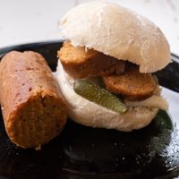 vegan german wurst
 at Cairo Healthy Food in Cairo