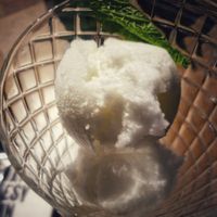 Lemon basil sorbet - should be shared 😉 at Milano in Galway