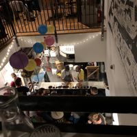 Our view from our seats  at Bertha's Pizza in Bristol