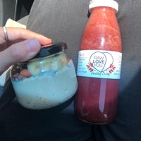 To go smoothie bowl and beet juice! at Raw Love You in Bodrum