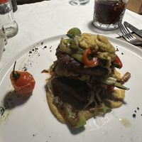 Vegan patty with curry and vegetables   at Groppo in Zadar