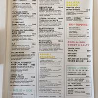 Menu at Delibaba in Budapest