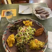 Veggie platter with salad add-on  at Cafe Abyssinia in New Orleans