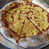 Cheese pizza at Firepit in Atlanta