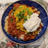 Chili sin carne at Le Botaniste - Schuman in Brussels