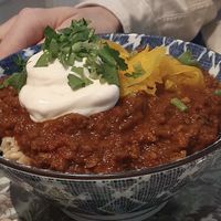 Chilli sin carne #Veganuary at Le Botaniste - Schuman in Brussels