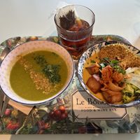 The Botanic Menu: soup of the day and half bowl of choice (this is the Tibetan Mama)  at Le Botaniste - Schuman in Brussels