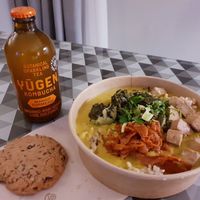 Takeaway evening meal back at my hotel at Le Botaniste - Schuman in Brussels