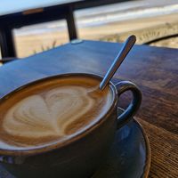 Oat latte at Seascape Cafe in Chapel St Leonards