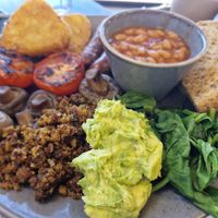 Full vegan breakfast at Seascape Cafe in Chapel St Leonards