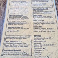 The vegan breakfast menu at Seascape Cafe in Chapel St Leonards