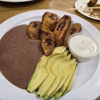 Plantanos fritos. Served with a bollio at Panaderia Cuscatleca in Los Angeles