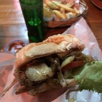 mushroom burger at Maya Burger Queen in Pai