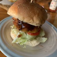 Sweet potato burger with avocado! at Maya Burger Queen in Pai