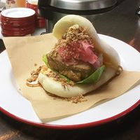 Tofu bao (has milk in bun but can get in lettuce cup) at Mr Go's in Wellington