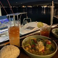 Yellow curry and lychee cocktail  at Rice Boi in Sunshine Coast
