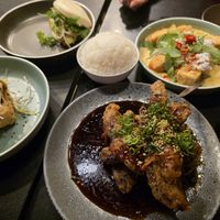Incredible delicious food! Come here VERY hungry. Vegan yellow curry best i've had. Crispy eggplant omfg! at Rice Boi in Sunshine Coast