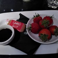 Strawberries and chocolate dessert (September 2022) at Pizza Express in Ilkley