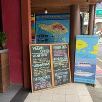 The separate vegan menu  at Pissari Bali Cafe in Ubud