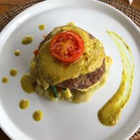 Vegan steak  at Pissari Bali Cafe in Ubud