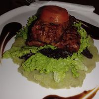 Tempe ribs with sweet potato mash at Pissari Bali Cafe in Ubud