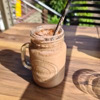 Peanut butter choc smoothie at The TreeHouse in Tamborine Mountain