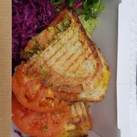 Vegan cheese tomato and pesto sandwich at Coffee & Drift in Lymington