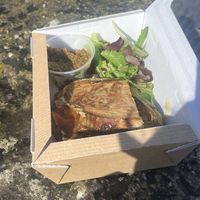 Vegan cheese, tomato and pesto toastie   at Coffee & Drift in Lymington